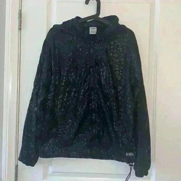 Black Bomber Jacket with Hood and Glossy Finish - Picture 1 of 6